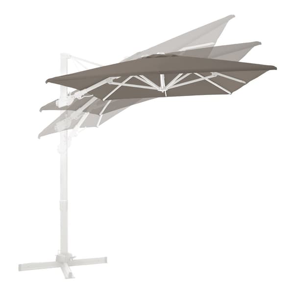 AXI Milad Premium Parasoll rektangulär 200x300 cm i Wit / Taupe färg | Parasoll för trädgården med aluminiumram | Inklusive korsfot &amp; lås