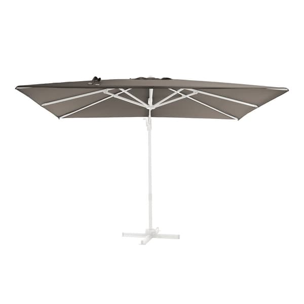 AXI Milad Premium Parasoll rektangulär 200x300 cm i Wit / Taupe färg | Parasoll för trädgården med aluminiumram | Inklusive korsfot &amp; lås