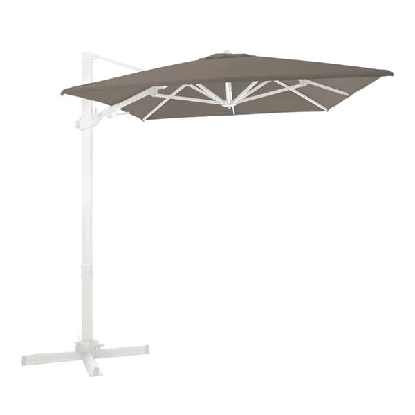 AXI Milad Premium Parasoll rektangulär 200x300 cm i Wit / Taupe färg | Parasoll för trädgården med aluminiumram | Inklusive korsfot &amp; lås