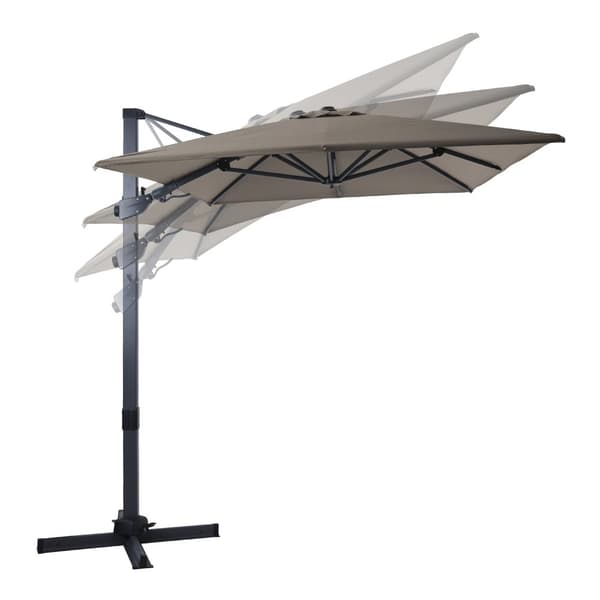 AXI Milad Premium Parasoll rektangulär 200x300 cm i Antraciet / Taupe färg| Parasoll för trädgården med aluminiumram | Inklusive korsfot &amp; lås