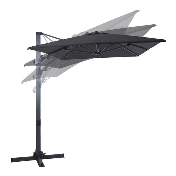 AXI Milad Premium Parasoll rektangulär 200x300 cm i Antracit/grå | Parasoll for trädgården med aluminiumram | Inklusive korsfot &amp; lås