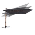 Miniatyrbillede 3 af 7: AXI Apollo Premium Parasoll rektangulært 300x300 cm i Trälook / Grå | Parasoll for trädgården med aluminiumram | Inklusive kryssfot &amp; lås