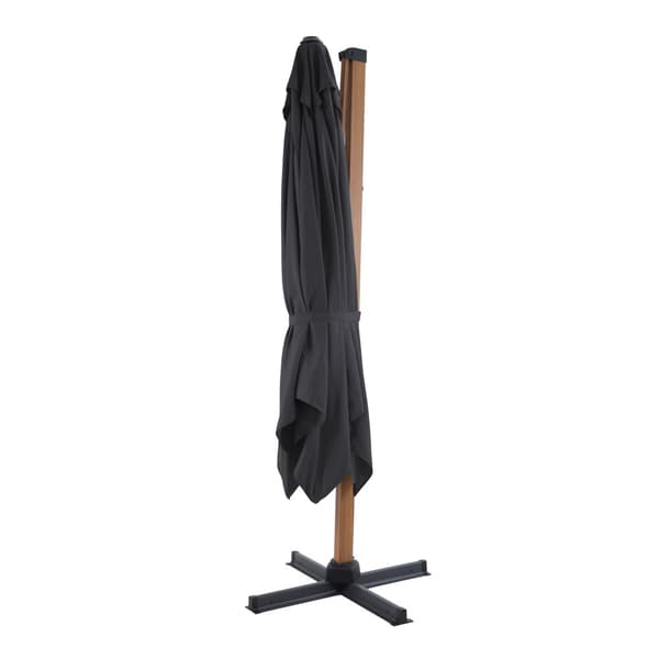 AXI Apollo Premium Parasoll rektangulært 300x300 cm i Trälook / Grå | Parasoll for trädgården med aluminiumram | Inklusive kryssfot &amp; lås