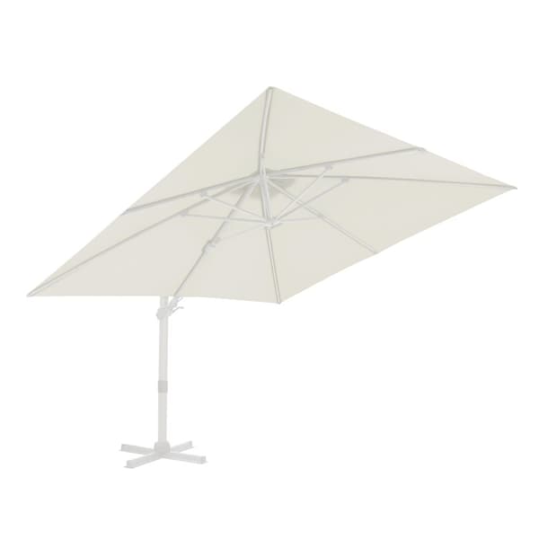 AXI Apollo Premium aurinkovarjo suorakulmainen 300x300 cm, valkoinen / Taupe | Aurinkovarjo puutarhaan alumiinirungolla | Mukana ristijalka ja suojus.