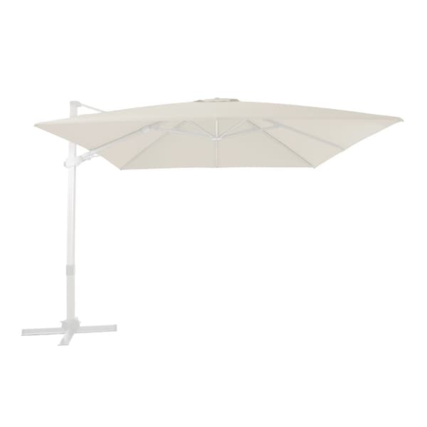 AXI Apollo Premium aurinkovarjo suorakulmainen 300x300 cm, valkoinen / Taupe | Aurinkovarjo puutarhaan alumiinirungolla | Mukana ristijalka ja suojus.