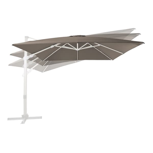 AXI Apollo Premium aurinkovarjo suorakulmainen 300x300 cm, valkoinen / beige | Puutarhan aurinkovarjo alumiinirungolla | Mukana ristijalka ja suojus.