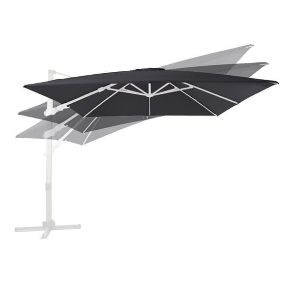 AXI Apollo Premium aurinkovarjo suorakulmainen 300x300 cm, valkoinen/harmaa | Puutarhan aurinkovarjo alumiinirungolla | Sisältää ristijalan ja