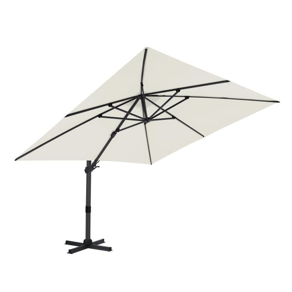 AXI Apollo Premium aurinkovarjo suorakaiteen muotoinen 300x300 cm antrasiitti / beige | Puutarhan aurinkovarjo alumiinirungolla | Mukana ristijalka