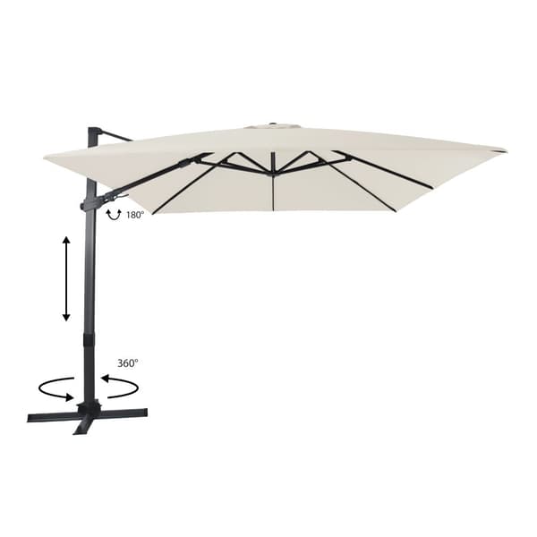 AXI Apollo Premium aurinkovarjo suorakaiteen muotoinen 300x300 cm antrasiitti / beige | Puutarhan aurinkovarjo alumiinirungolla | Mukana ristijalka