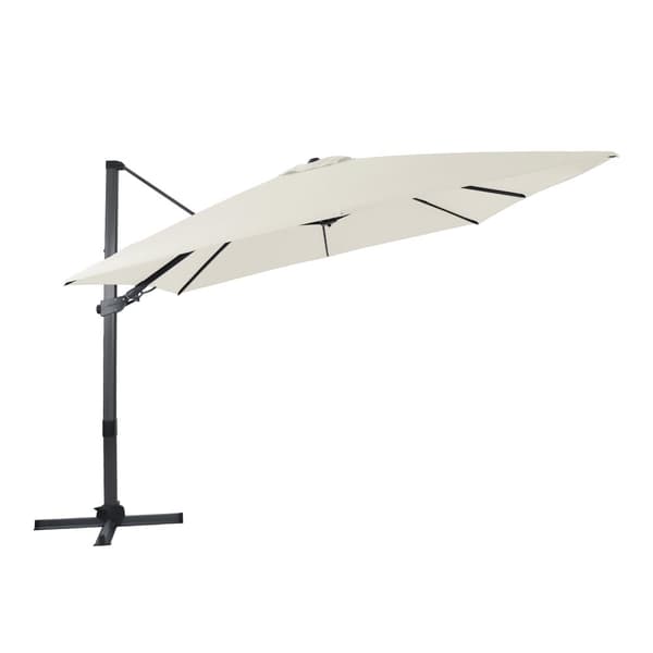 AXI Apollo Premium aurinkovarjo suorakaiteen muotoinen 300x300 cm antrasiitti / beige | Puutarhan aurinkovarjo alumiinirungolla | Mukana ristijalka