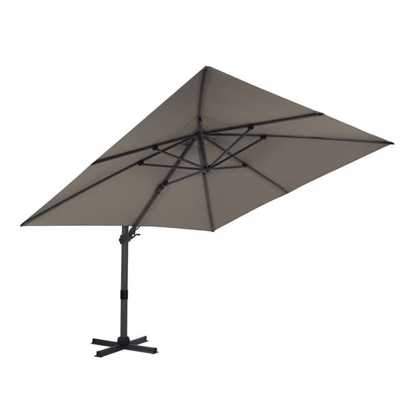 AXI Apollo Premium aurinkovarjo suorakulmainen 300x300 cm, väri Anthracite / Taupe | Puutarhan aurinkovarjo alumiinirungolla | Mukana ristijalka ja