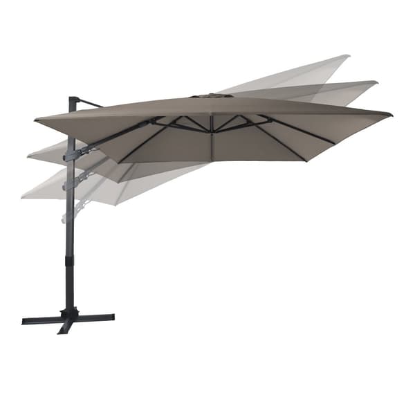 AXI Apollo Premium aurinkovarjo suorakulmainen 300x300 cm, väri Anthracite / Taupe | Puutarhan aurinkovarjo alumiinirungolla | Mukana ristijalka ja