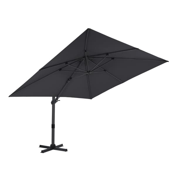 AXI Apollo Premium Parasoll rektangulärt 300x300 cm I Antracit/grå | Parasoll for trädgården med aluminiumram | Inklusive kryssfot &amp; lås