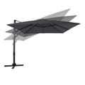 Miniatyrbillede 4 af 7: AXI Apollo Premium Parasoll rektangulärt 300x300 cm I Antracit/grå | Parasoll for trädgården med aluminiumram | Inklusive kryssfot &amp; lås