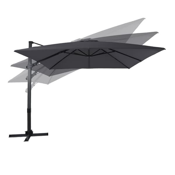 AXI Apollo Premium Parasoll rektangulärt 300x300 cm I Antracit/grå | Parasoll for trädgården med aluminiumram | Inklusive kryssfot &amp; lås
