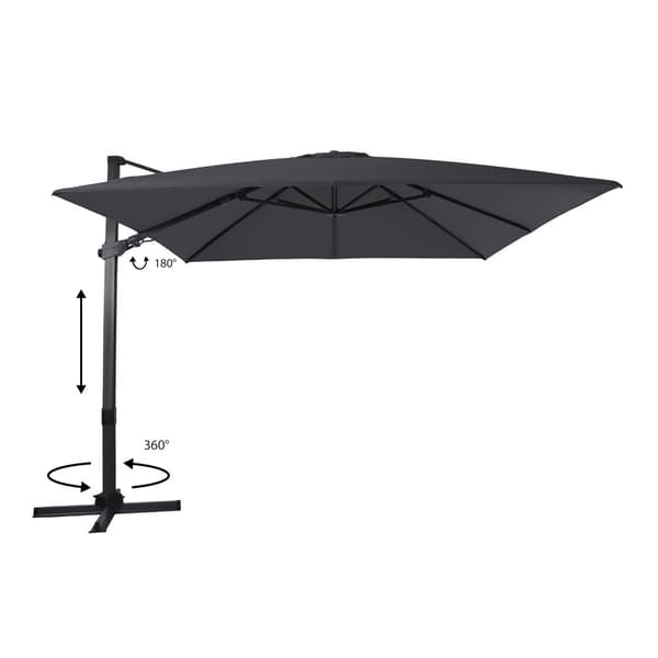 AXI Apollo Premium Parasoll rektangulärt 300x300 cm I Antracit/grå | Parasoll for trädgården med aluminiumram | Inklusive kryssfot &amp; lås