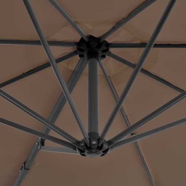 Aurinkovarjo cantilever alumiinitolppa 300 cm taupe