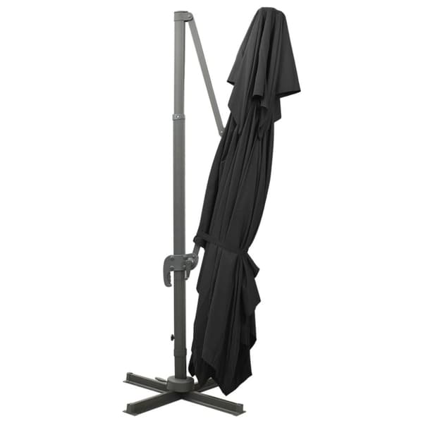 Frihängande trädgårdsparasoll med ventilation svart 400x300 cm