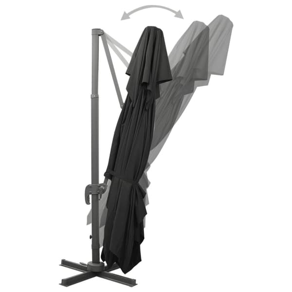 Frihängande trädgårdsparasoll med ventilation svart 400x300 cm
