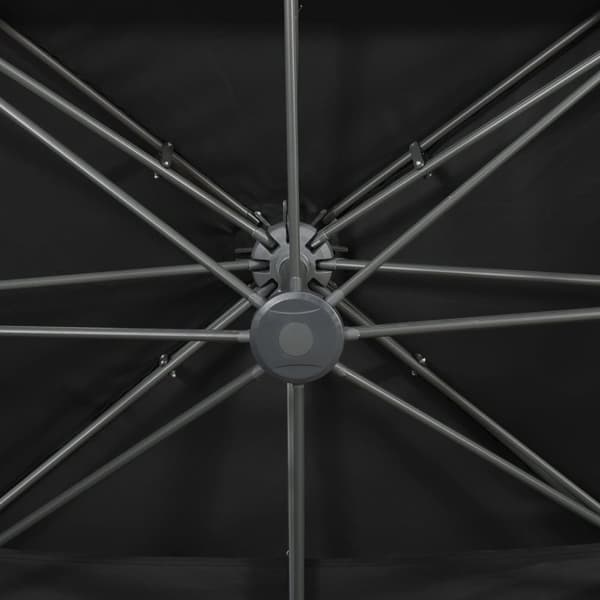 Frihängande trädgårdsparasoll med ventilation svart 400x300 cm