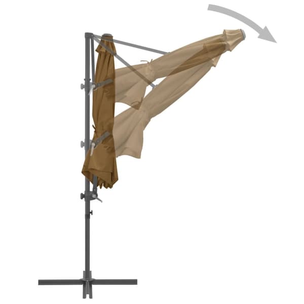 Riippuva sateenvarjo terästankolla 300 cm Taupe