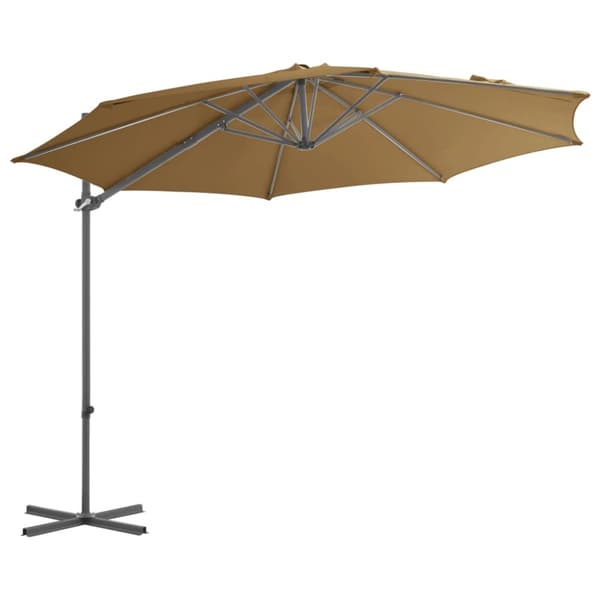 Riippuva sateenvarjo terästankolla 300 cm Taupe