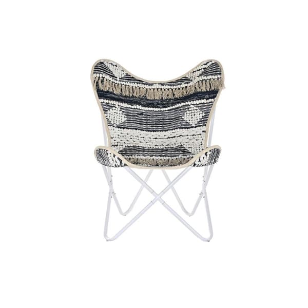 Trädgårdssoffa DKD Home Decor Vit Svart Järn 74 x 65 x 90 cm