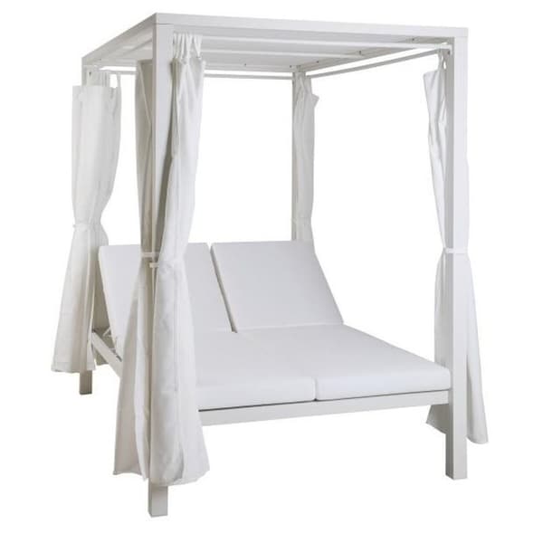 Trädgårdssäng DKD Home Decor Vit Aluminium (148 x 188 x 205 cm)