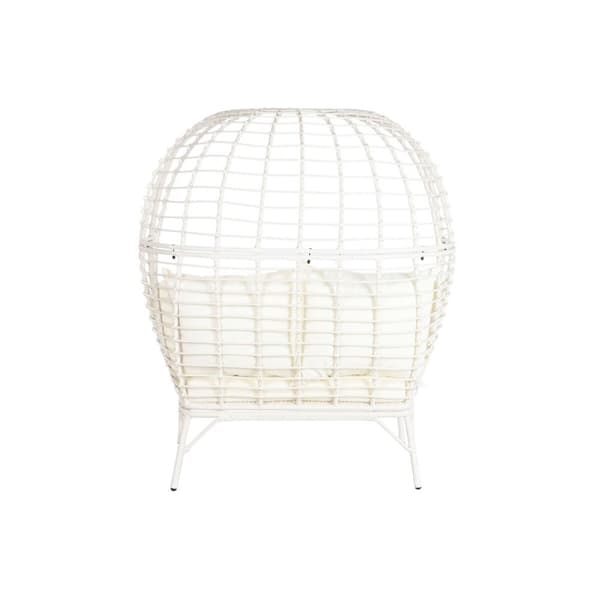 Trädgårdssoffa DKD Home Decor 130 x 68 x 146 cm syntetisk rattan Stål Vit