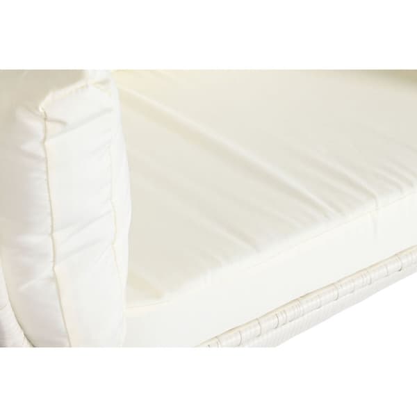 Trädgårdssoffa DKD Home Decor 130 x 68 x 146 cm syntetisk rattan Stål Vit