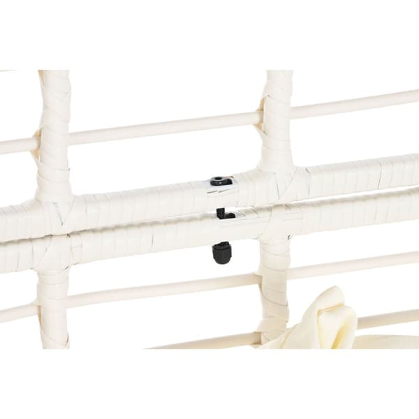 Trädgårdssoffa DKD Home Decor 130 x 68 x 146 cm syntetisk rattan Stål Vit