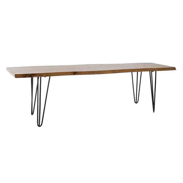 Bænk DKD Home Decor 160 x 46 x 46 cm Natur Sort Lys brun Alpino