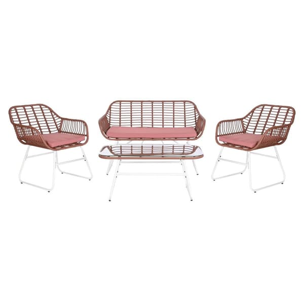 Garden furniture DKD Home Decor Valkoinen Terrakotta 124 x 74 x 84 cm (4 Kappaletta)