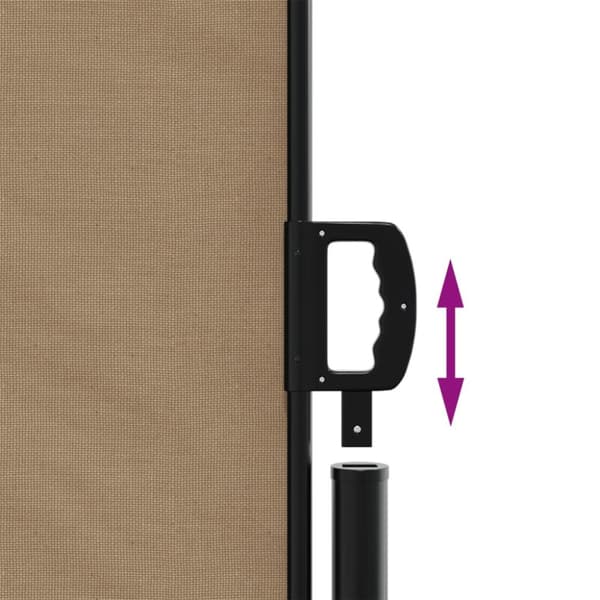 Infällbar sidomarkis taupe 220x1200 cm