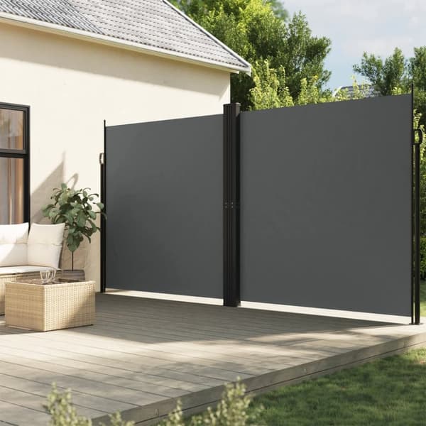 Infällbar sidomarkis antracit 220x1200 cm