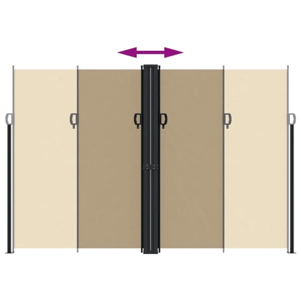 Infällbar sidomarkis beige 220x1200 cm