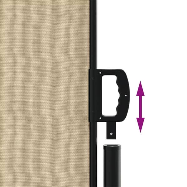 Infällbar sidomarkis beige 220x1200 cm
