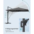 Pikkukuva 3 / 7: Rootzin ulokesateenvarjo - Harmaa aurinkovarjo - Ulkokatos - 360°:n kierto - 4 kulman säätö - UPF 50+ - Vettä hylkivä - 200g/m² Polyesteri - 3m x 3m