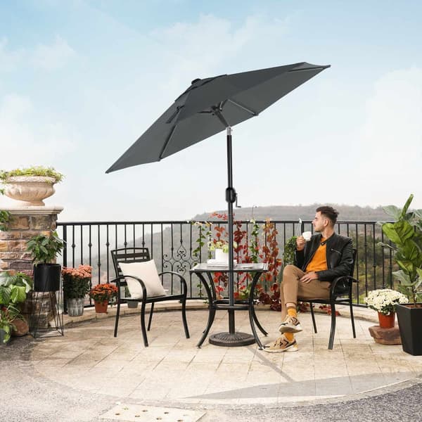 Parasol - Garden Parasol - Tiltable - Ø 200 cm - med vev - metall - grå
