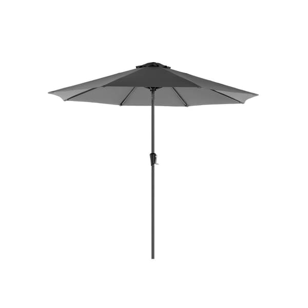 Parasol - Ø 300 cm - trädgårdsskärm - åttkantig - med slinger - grå