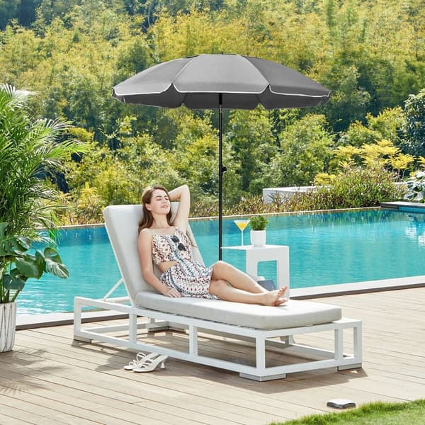 Parasol - Ø 160 cm - puutarhan sateenvarjo - kampi - harmaa