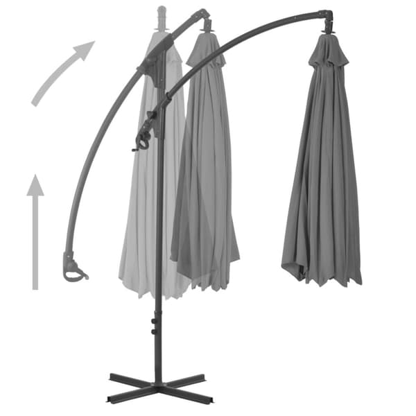 Frihängande trädgårdsparasoll med stålstång 250x250 cm antracit