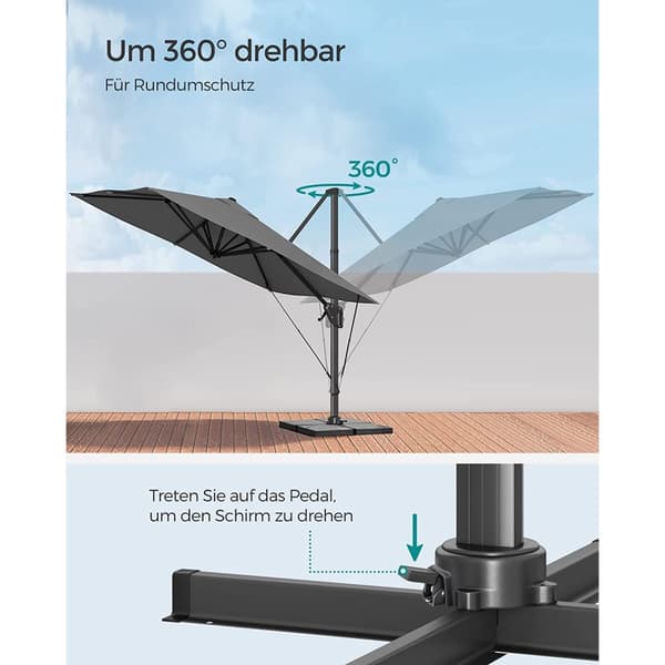 Parasol - Flydende parasol - Grå
