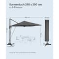 Miniatyrbillede 7 af 8: Parasol - Flydende parasol - Grå