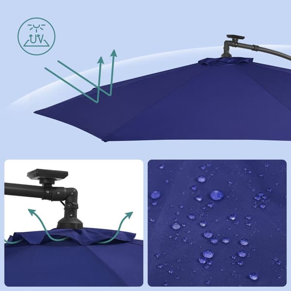 Parasol-med solenergi LED-belysning med standard