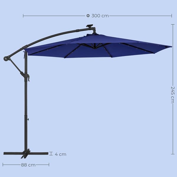 Parasol-med solenergi LED-belysning med standard