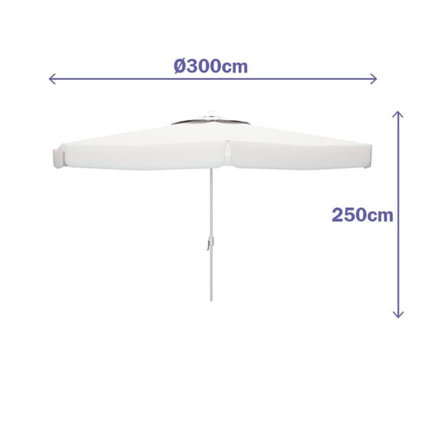Skėtis nuo saulės Marbueno Valkoinen Polyesteri Alumiini Ø 300 cm