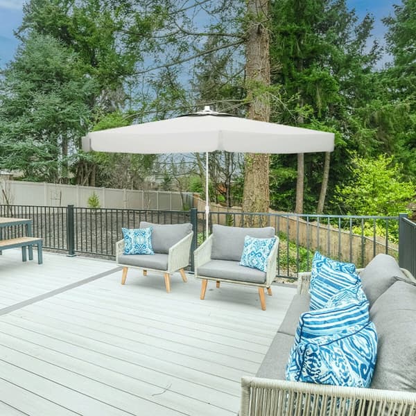 Aurinkovarjo Marbueno Hvit Polyester Aluminium Ø 300 cm