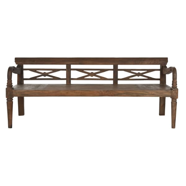 Bänk Home ESPRIT Mörkbrun teakträ 190 x 70 x 75 cm