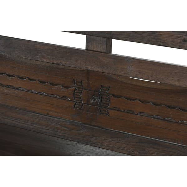 Bænk Home ESPRIT Mørkebrun Teak 196 x 68 x 82 cm